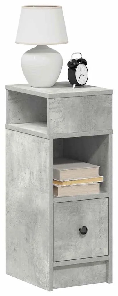 2 db betonszürke éjjeliszekrény fiókkal 25 x 31 x 66 cm