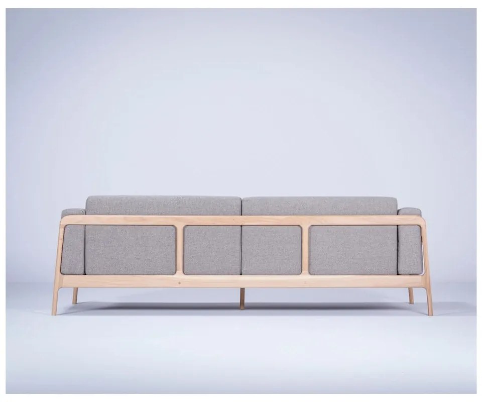 Fawn Plus szürke kanapé tölgyfából, 240 cm - Gazzda