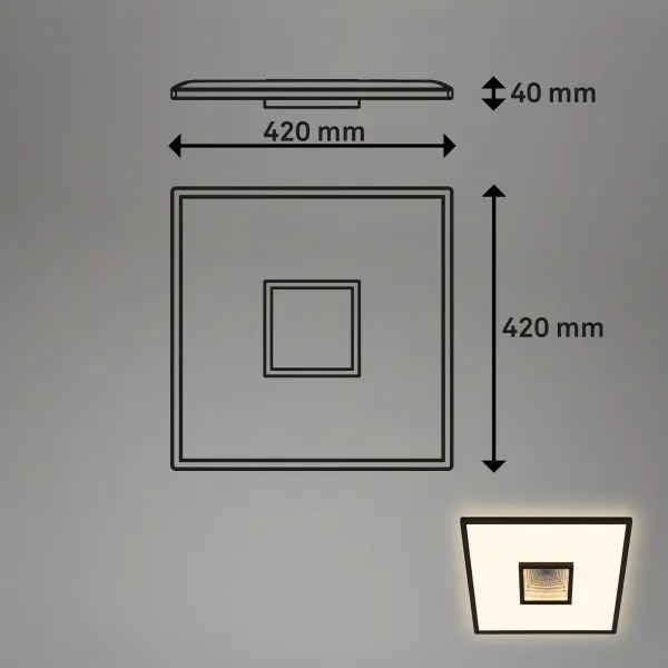 Briloner 3848015 - LED mennyezeti lámpatest TORO LED/18W/230V 42x42 cm fekete