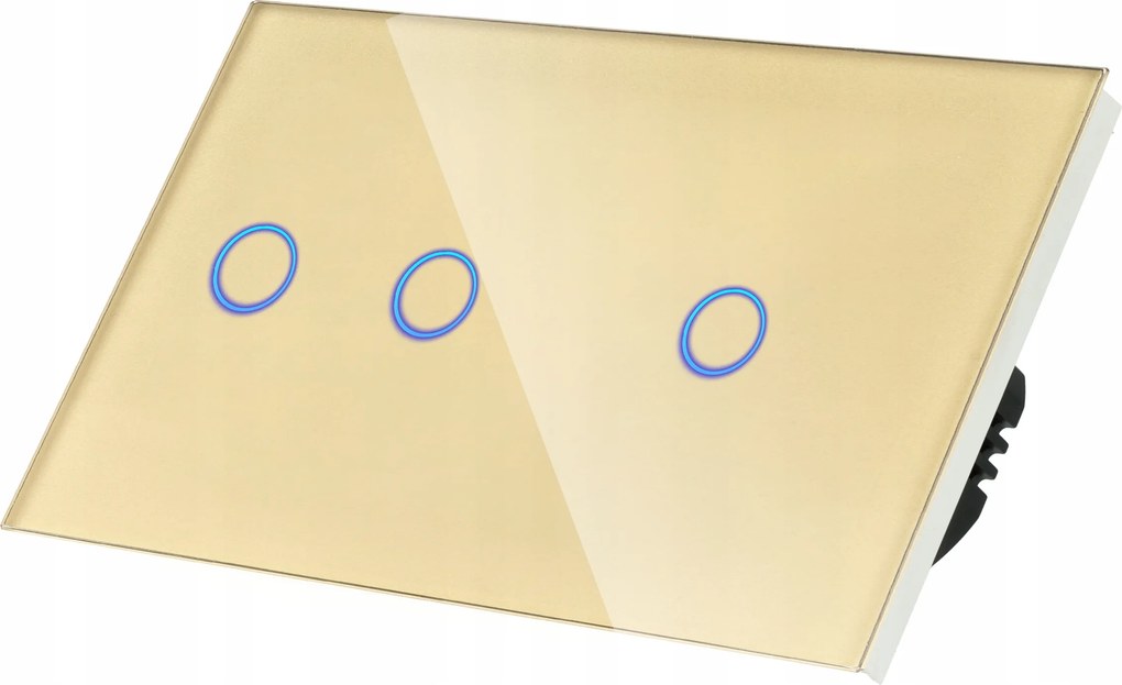 Érintőkapcsoló Fény Dupla Arany Üveg N 2G1G Két Doboz