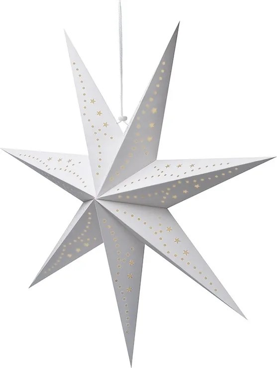 Karácsonyi papír csillag hétszögű STARION 60 cm, fehér