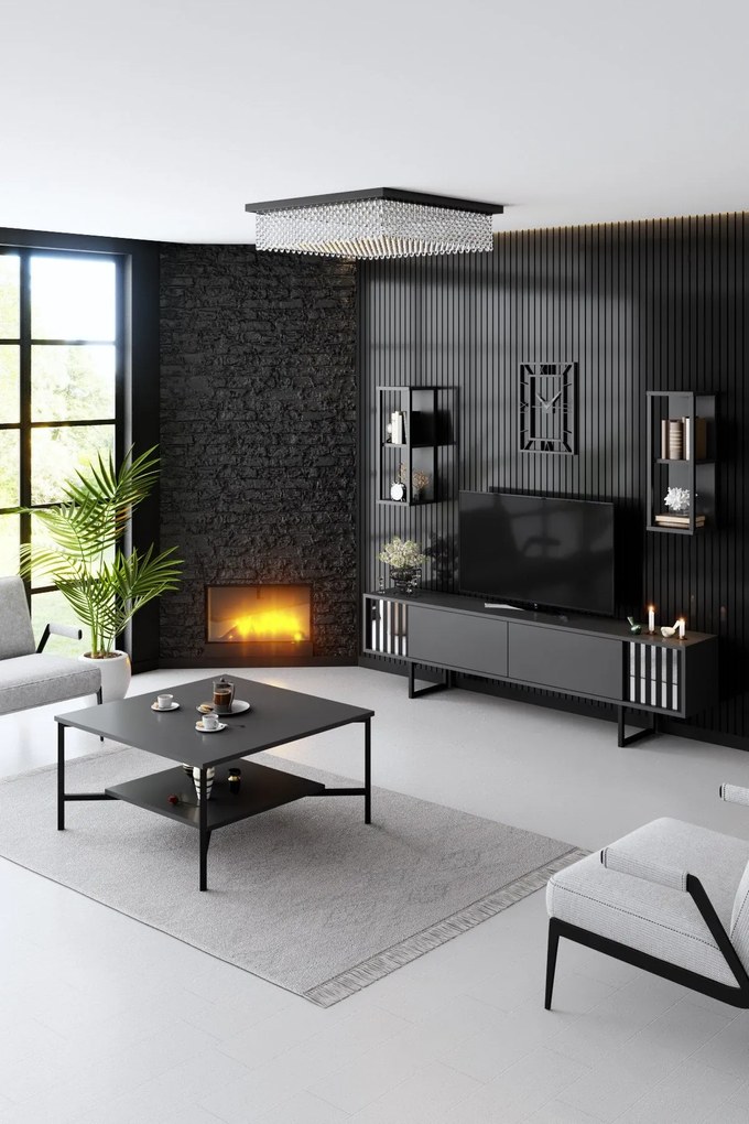 Dohányzóasztal Black Line - Anthracite, Black