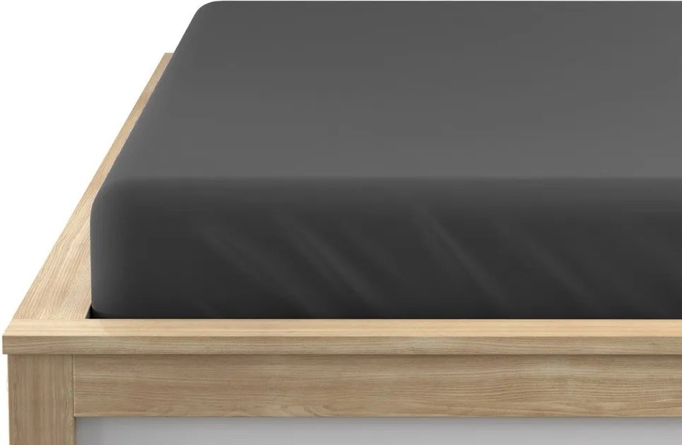 Jersey gumis lepedő lycrával sötétszürke 180 x 200 cm