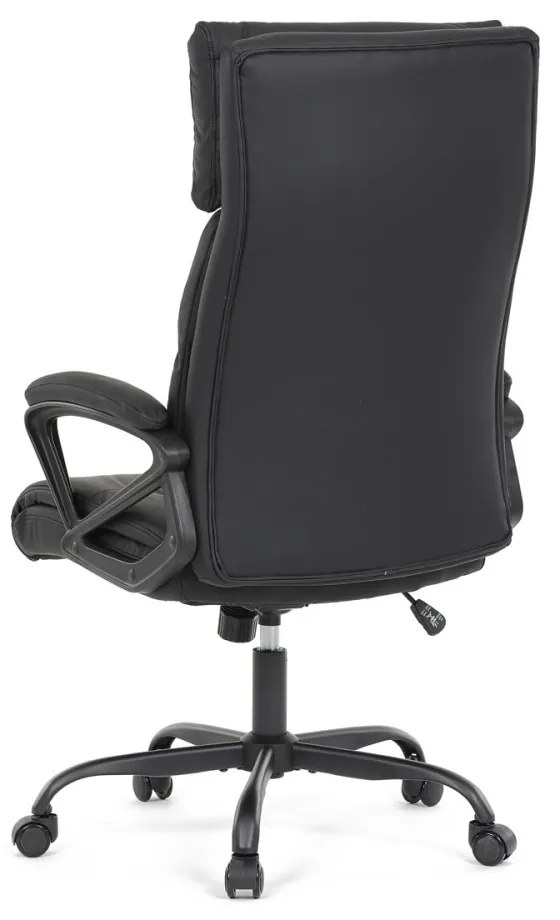 Scaun pivotant de birou confortabil în negru cu tapițerie din piele artificială. KA-Y346