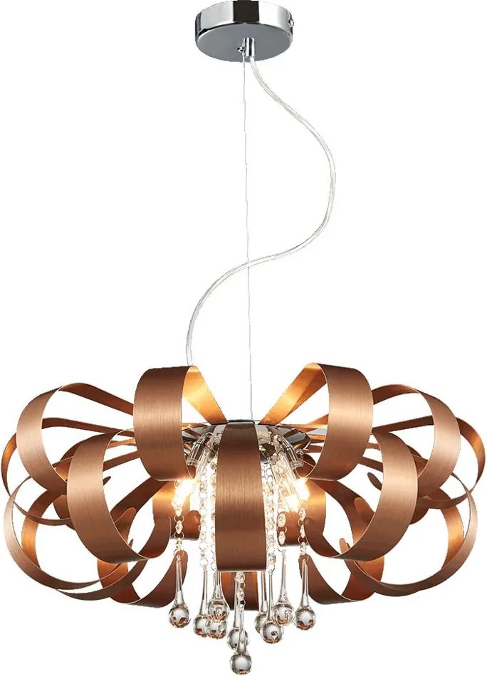PREZENT 64408 RIBBON Kristály Függesztett Lámpa Króm, Réz, Átlátszó G9 IP20