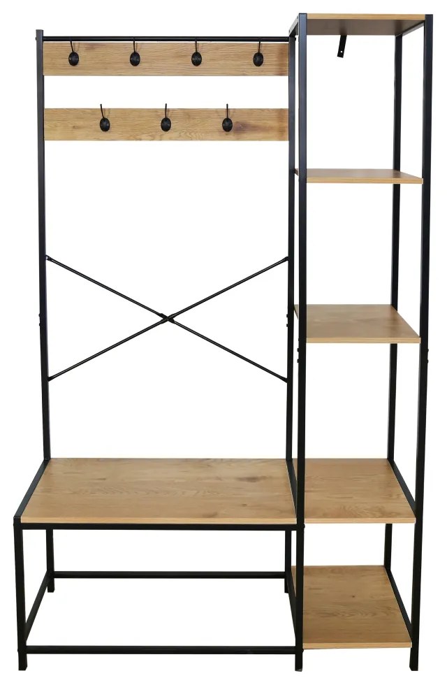 BERDY akasztó polcokkal, tölgyfa