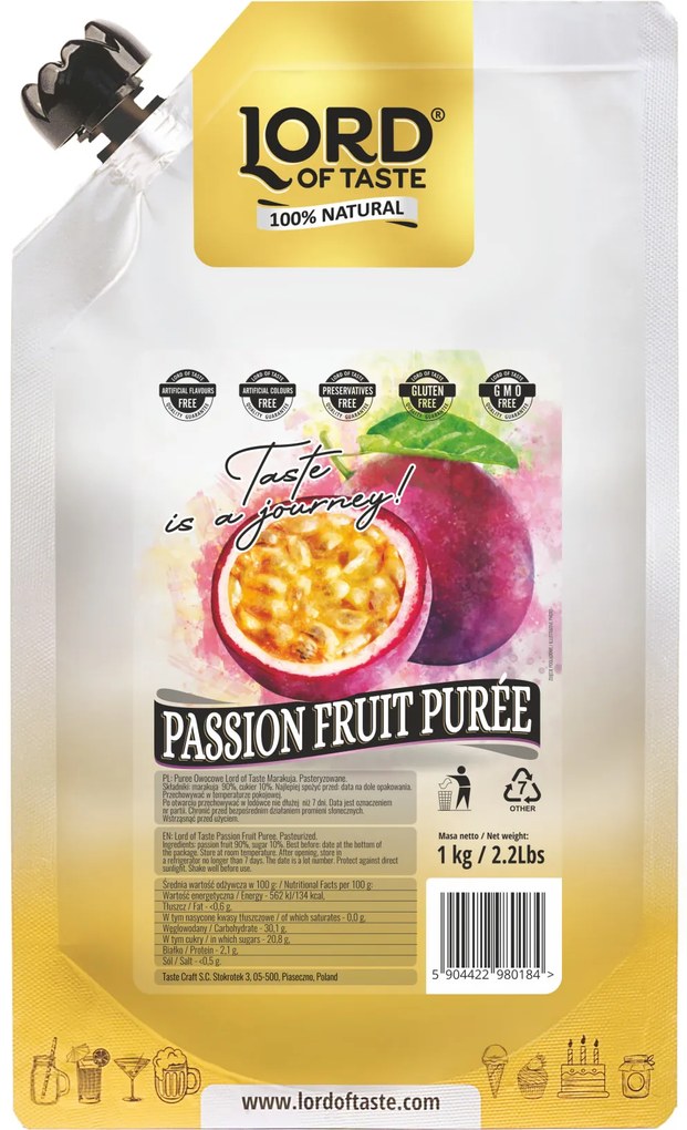 LORD OF TASTE gyümölcspüré, passion fruit, 1kg