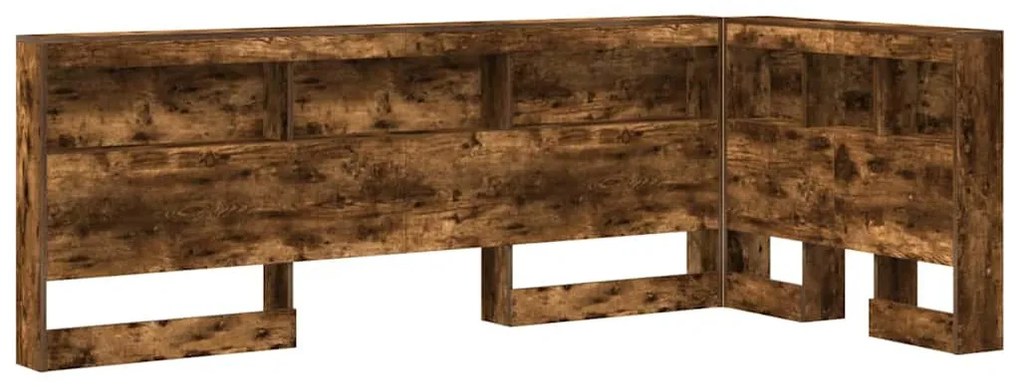 Tároló fejtámla polcokkal tárolóval Füstölt tölgy 80 cm Faanyag