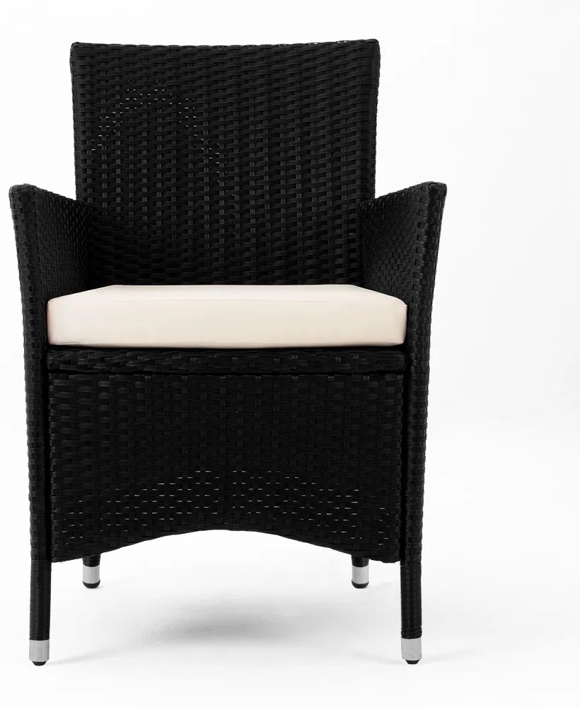 Casaria® Kerti rattan készlet 1+6 fekete