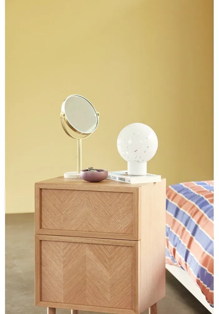 Natúr színű tölgyfa éjjeliszekrény Herringbone – Hübsch