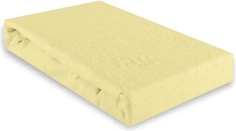 EMI Krém színű frottír gumis lepedő, 90x200-as lap