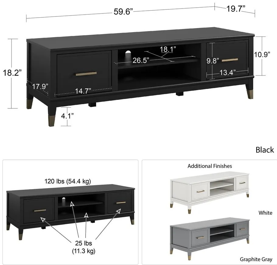 Westerleigh fehér TV-állvány - CosmoLiving by Cosmopolitan