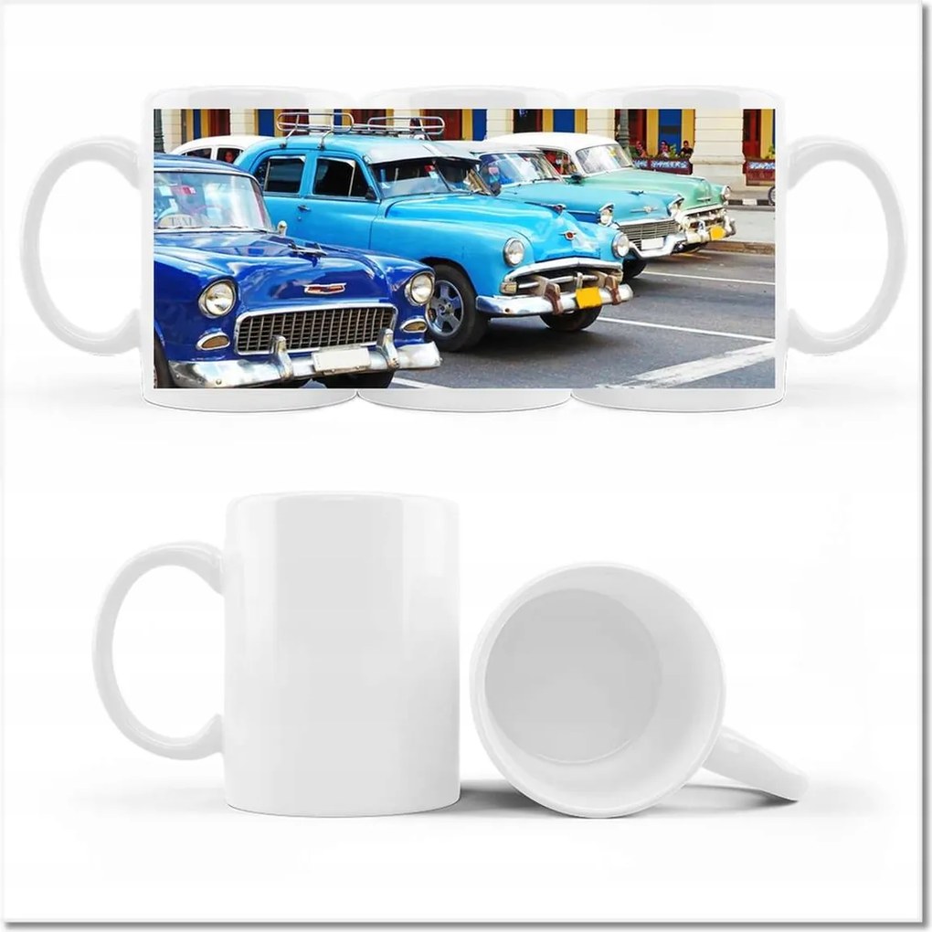 Kubai autók fényképes bögre Kuba