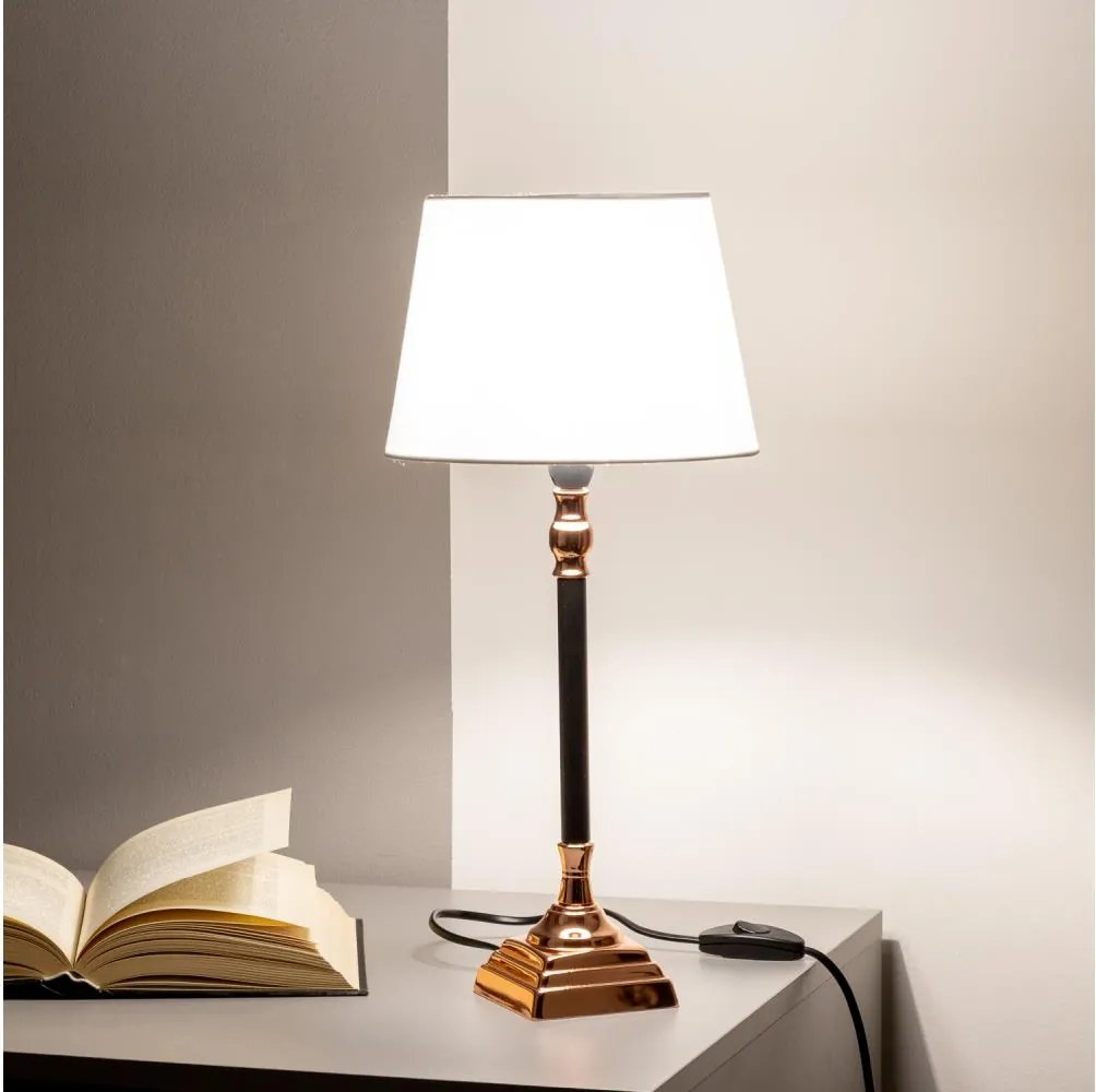 BRILAGI - CERIA asztali lámpa 1xE14/40W/230V átm. 20,5 cm fekete/rézszínű/fehér