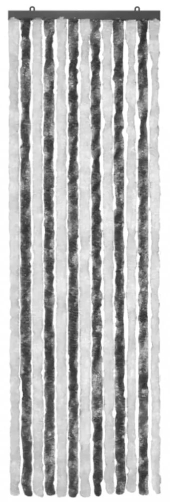 szürke és fehér zsenília rovarfüggöny 56 x 185 cm