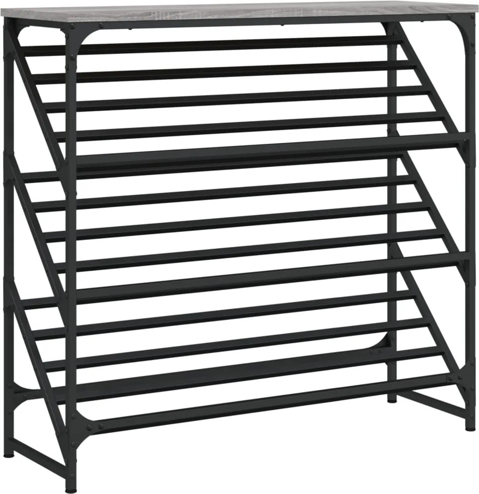 vidaXL szürke sonoma színű szerelt fa cipőtartó 90x30x85 cm