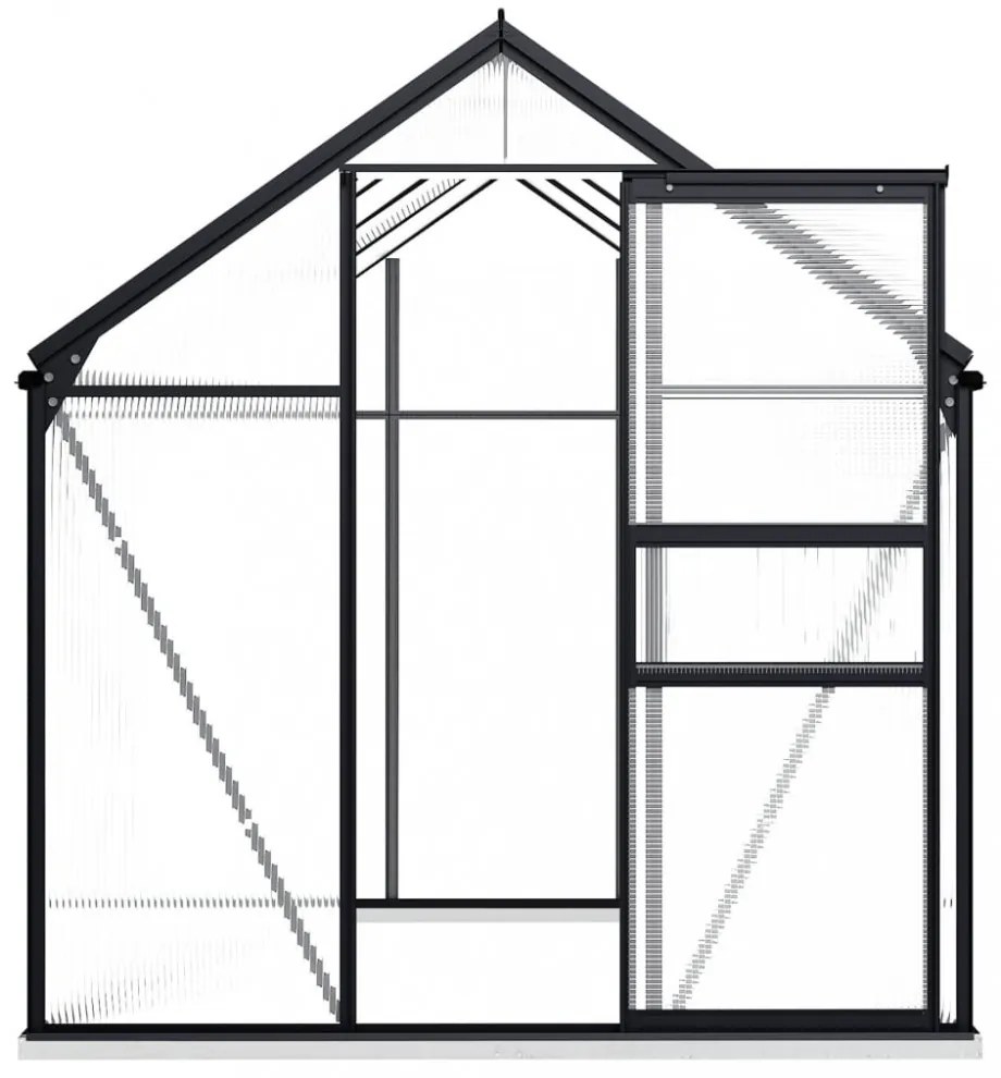 vidaXL antracitszürke melegház alumíniumalapzattal 4,75 m²