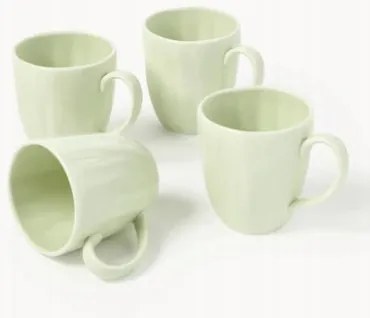 Porcelán bögre Sali domborművel, 4 db