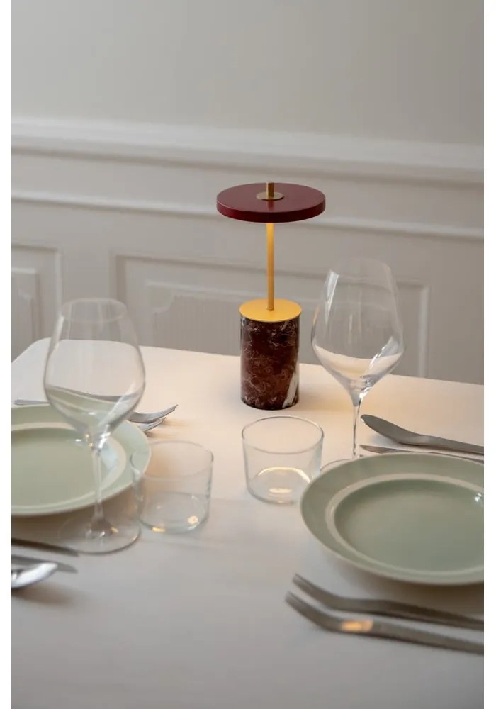 Piros márvány LED dimmelhető asztali lámpa fém búrával (magasság 25,5 cm) Asteria Move Mini – UMAGE