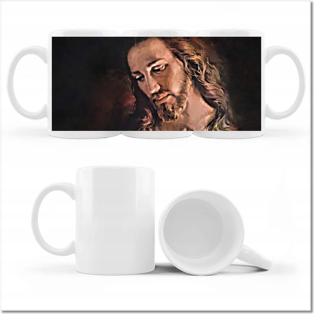 Nyomott mintás bögre Jézus Krisztus arca