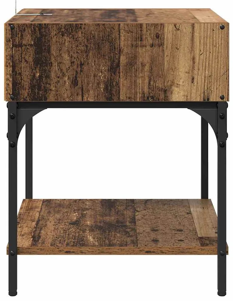 Éjjeli asztal 2 pcs Régi fa 40 x 40 x 50 cm Faanyag