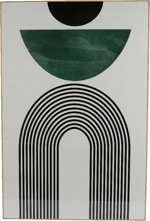Vászonkép zöld-fekete tónusokban barna Mdf kerettel 60x90cm Modern stílus
