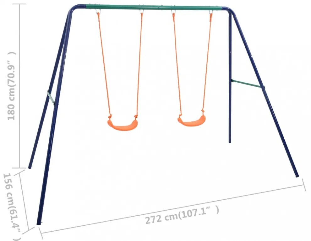 acél hintakészlet 2 db üléssel