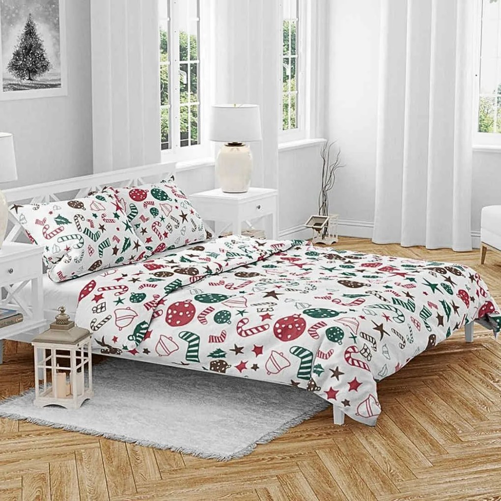 Karácsonyi mézeskalács pamut ágyneműhuzat TiaHome - 1x Párna 90x70cm, 1x Paplan 140x200cm