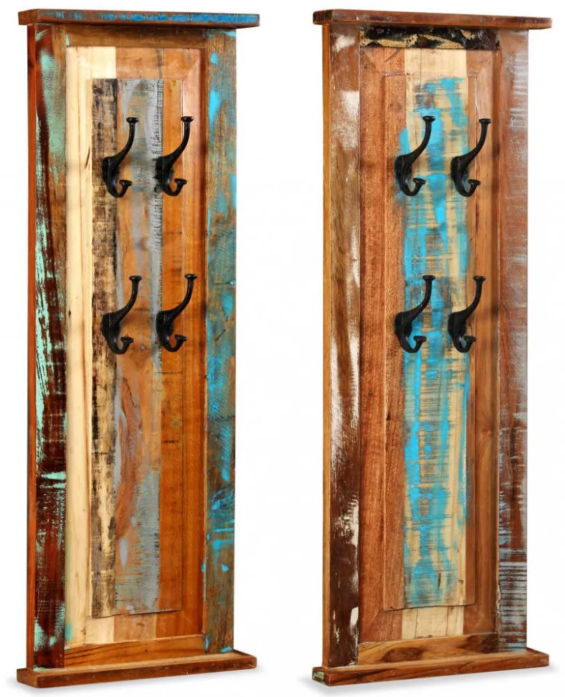 2 db tömör újrahasznosított fa ruhafogas 38 x 100 cm