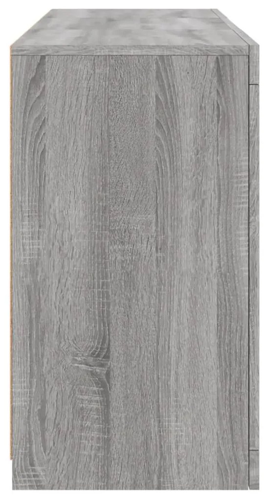 szürke sonoma tálalószekrény LED-világítással 123 x 37 x 67 cm