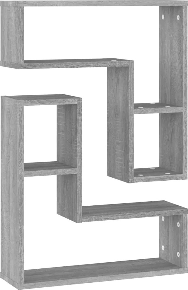 vidaXL 2 db szürke sonoma színű szerelt fa falipolc 50 x 15 x 50 cm