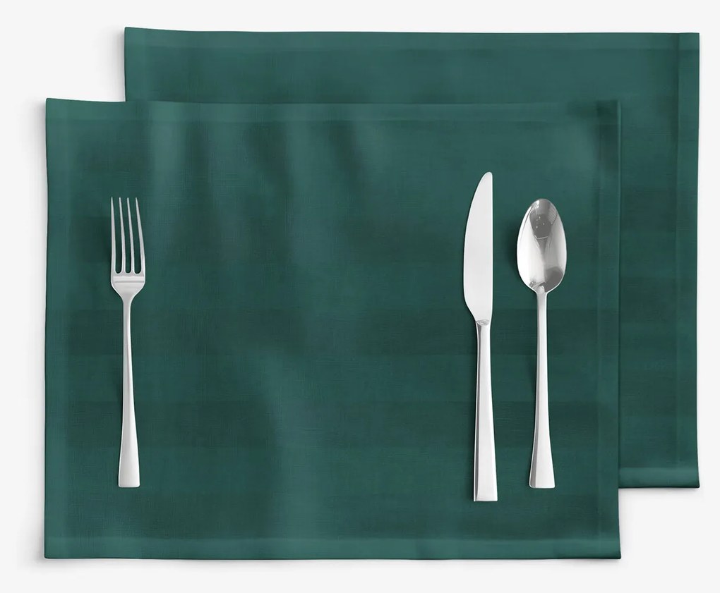 Goldea ünnepi damaszt reggeliző alátét - sötétzöld csíkos - 2db 30 x 40 cm