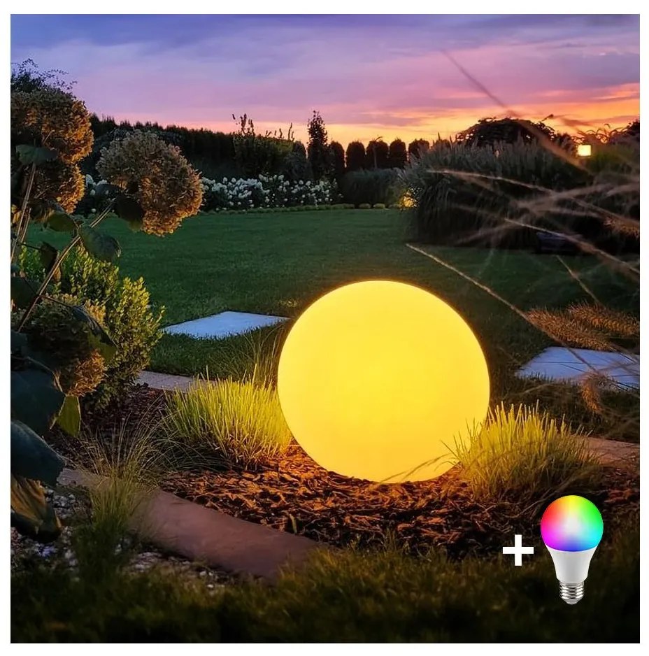 LED RGBW dimmelhető kültéri lámpa GLOBO 1xE27/9W/230V átm. 60 cm IP44
