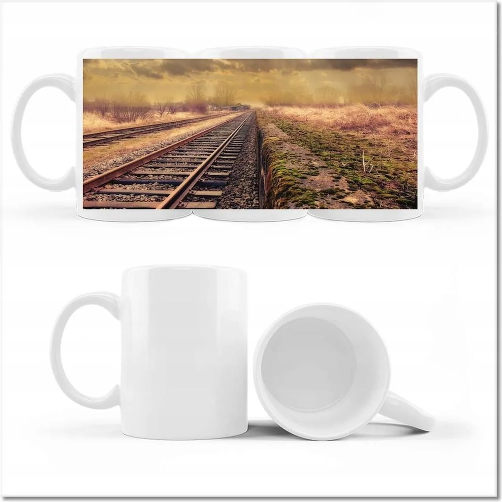 Fotó bögre Vasút Vonatok Sínek