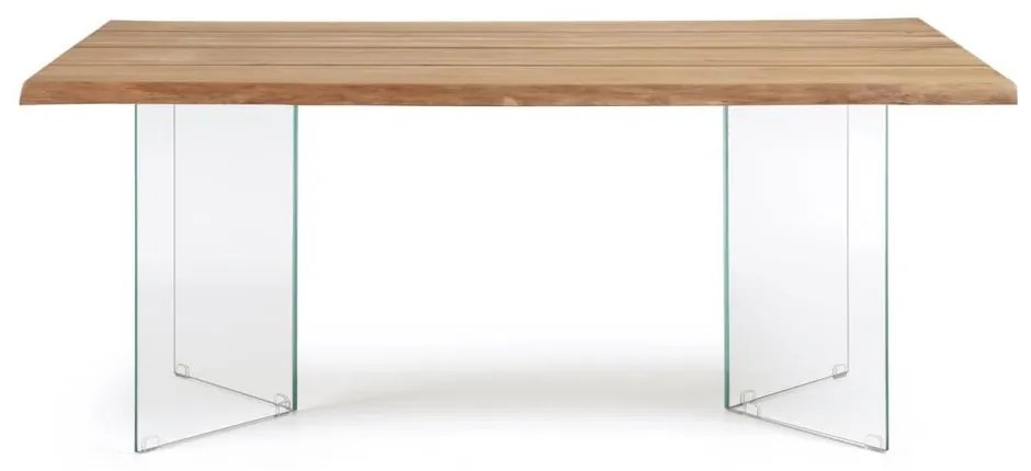 Natúr színű étkezőasztal tölgyfa dekoros asztallappal 90x160 cm Lotty – Kave Home