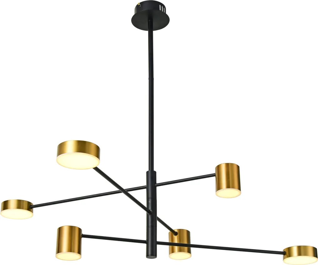 ITALUX PND-16374-6BKGD REMDAL Glamour Csillár Fekete, Arany LED IP20