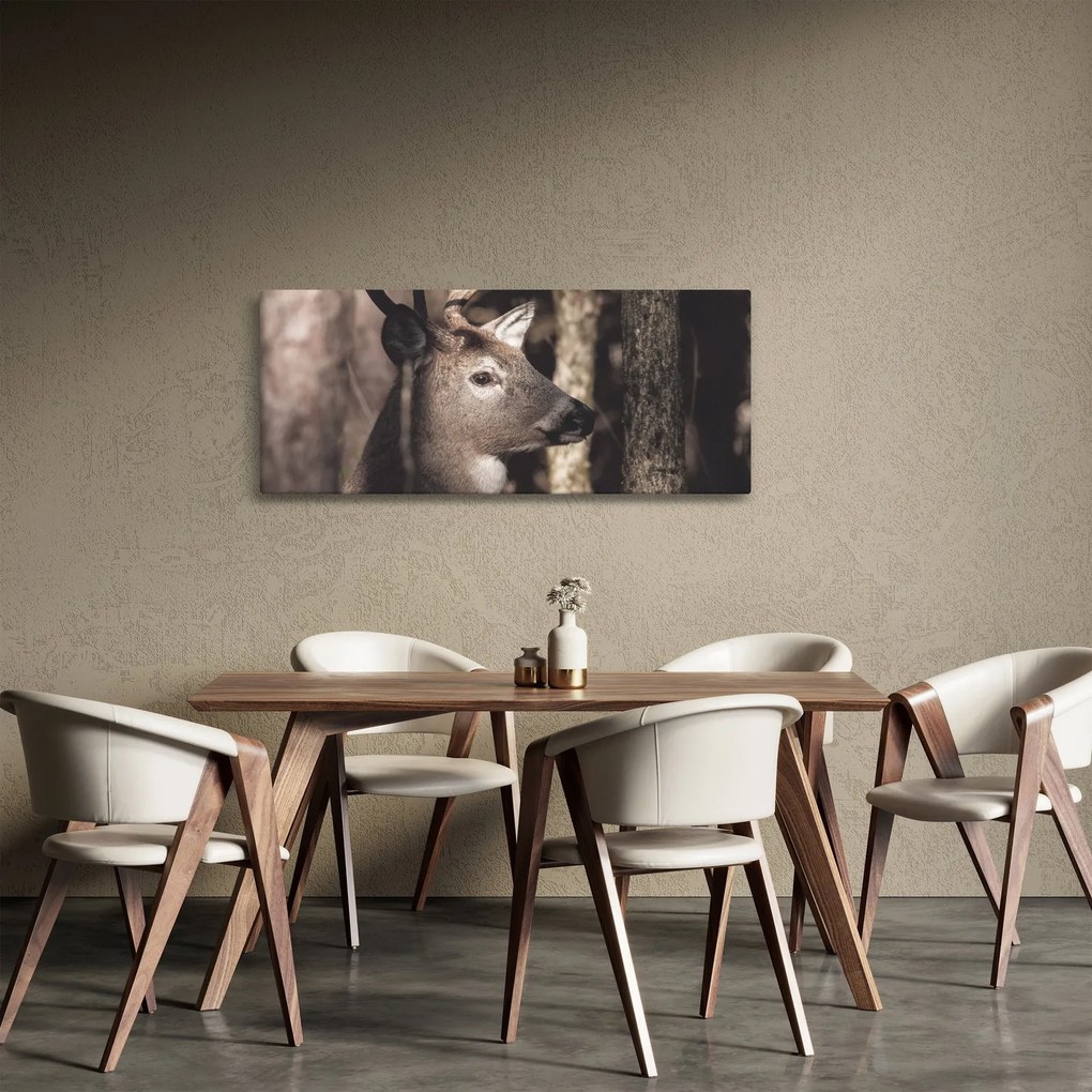 Kép - Szarvas az erdőben (120x50 cm)