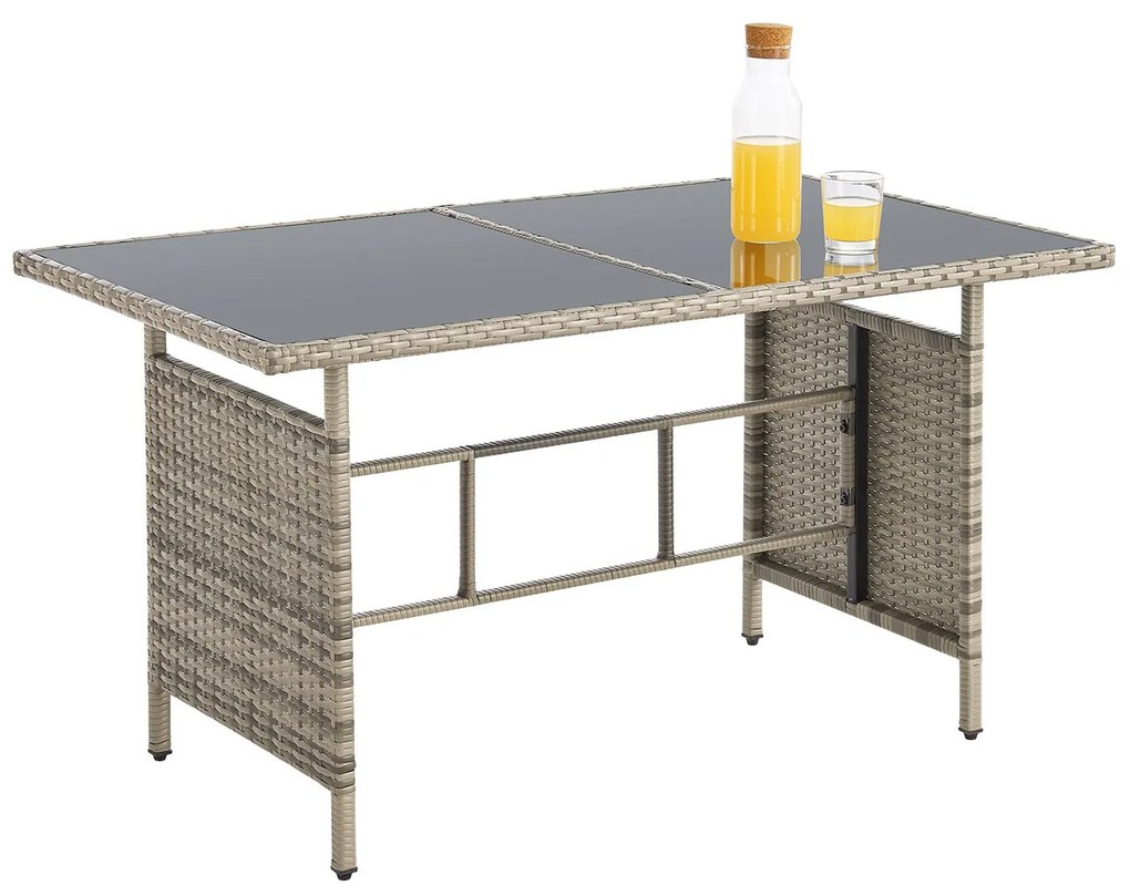 Juskys Turin rattan kerti bútor szett - szürke