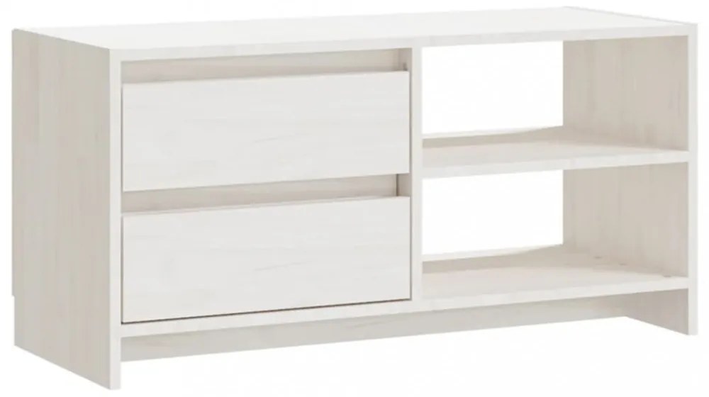 fehér tömör fenyőfa TV szekrény 80 x 31 x 39 cm