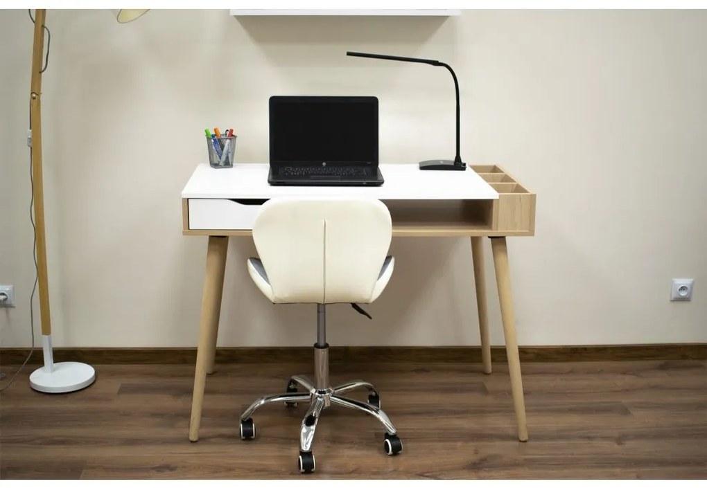 AVOLA VELVET irodai szék, szürke-fehér