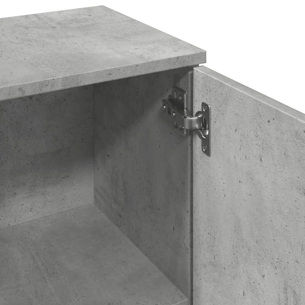 betonszürke szerelt fa tálalószekrény 90,5 x 29,5 x 65 cm