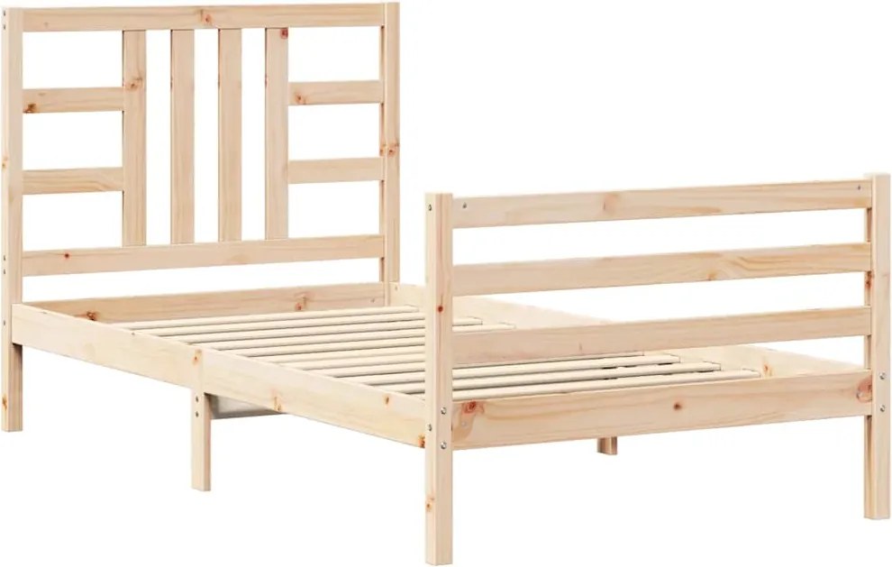 vidaXL tömör fenyőfa ágy matrac nélkül 100 x 200 cm