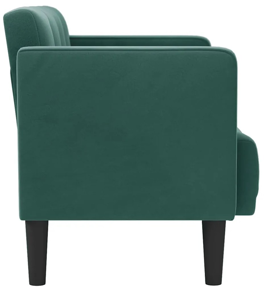 sötétzöld bársony loveseat kanapé 111 cm