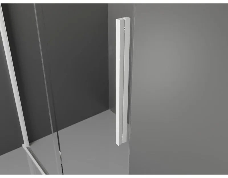 Mexen Velar, nyitható tolóajtó 160x200 cm, 8 mm átlátszó üveg, fehér profil, 871-160-000-01-20