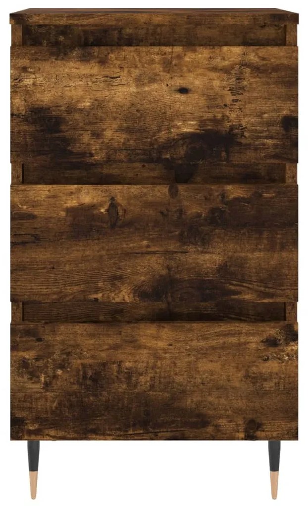 2 db füstös tölgy színű szerelt fa éjjeliszekrény 40x35x69 cm