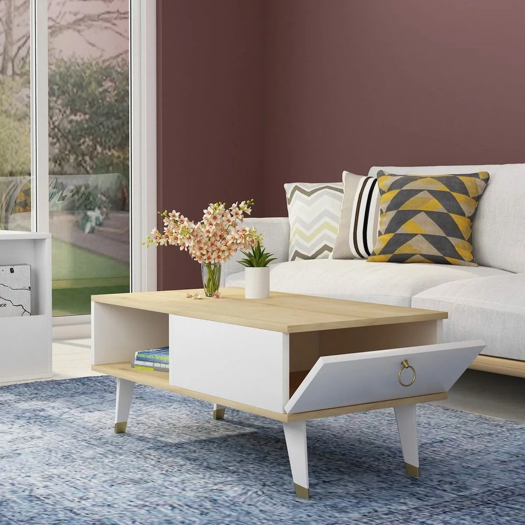 Delux Sapphire Oak and White konferenciaasztal