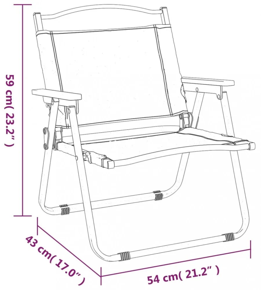 2 db fekete oxford szövet camping szék 54 x 43 x 59 cm