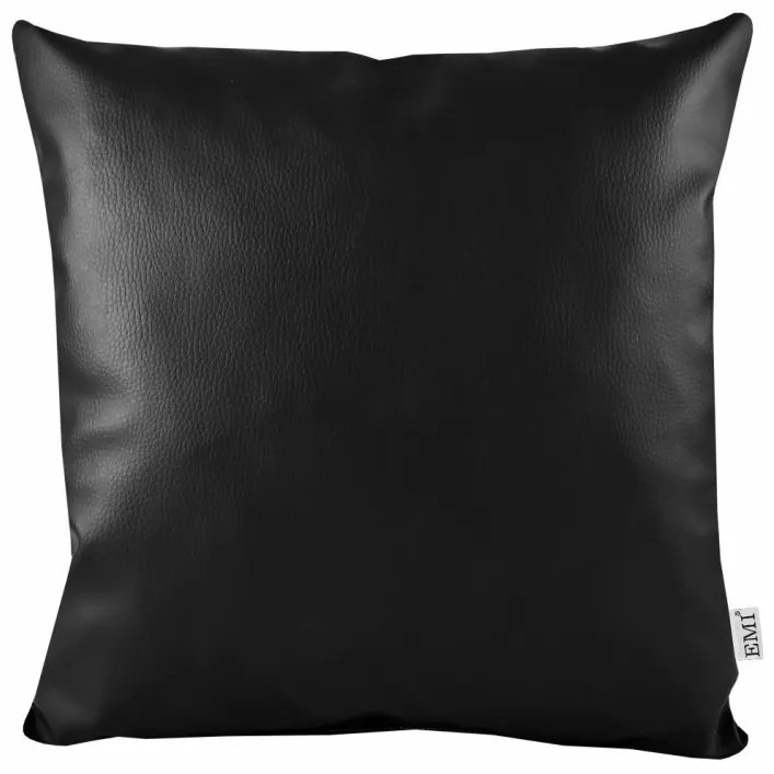 EMI fekete színű műbőr párna, Párna 45x45 cm