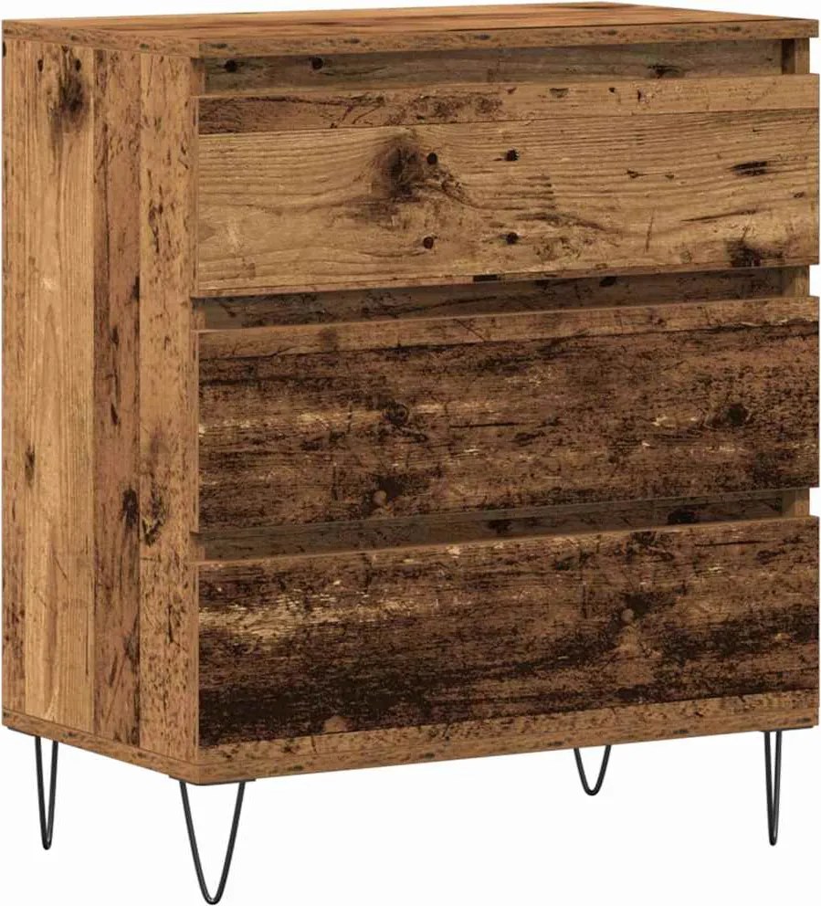 vidaXL Széf fiókkal Öreg fa 60 x 35 x 70 cm Faanyag