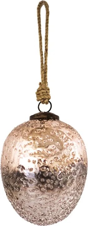 Nagy karácsonyi gömb Clayre &amp; Eef 7 x 12 üveg világos rózsaszín 1 db